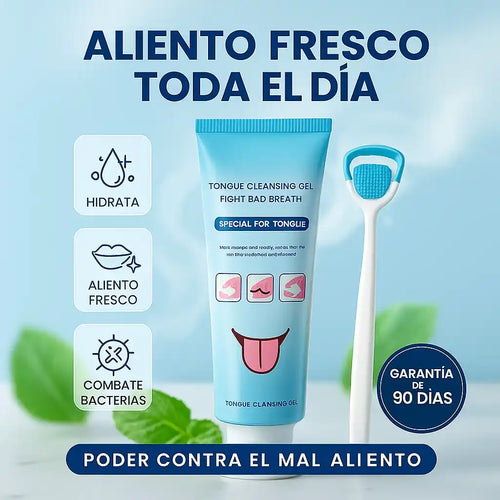 Gel limpiador de lengua + cepillo fresco